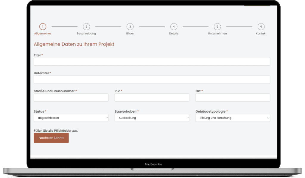 code pixies GmbH | Benutzerfreundliches Formular für neue Holzbauprojekte | HKS Formular